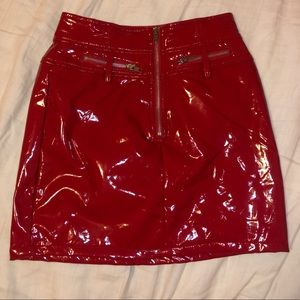 Red vinyl skirt
